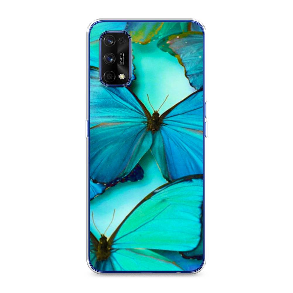 фото Силиконовый чехол "неоновые бабочки" на realme 7 pro awog