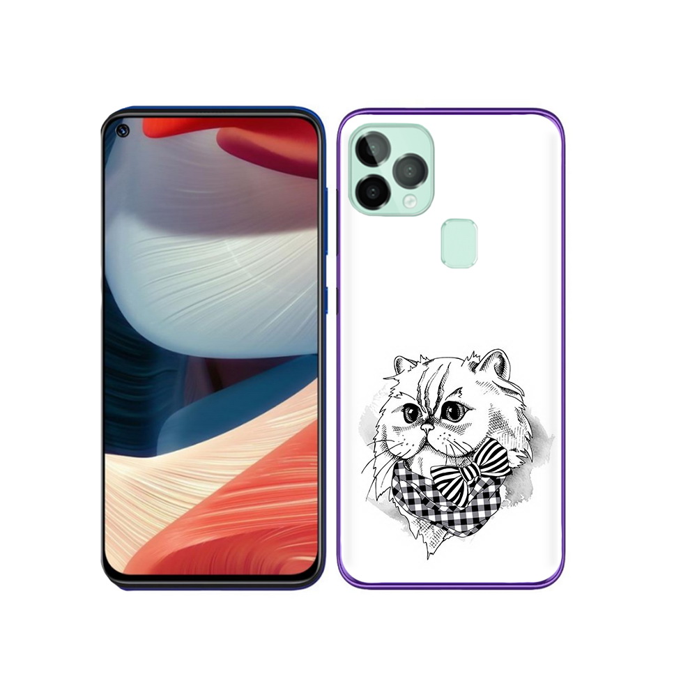 

Чехол MyPads Tocco для Oukitel C22 нарисованная красивая кошечка, Прозрачный, Tocco