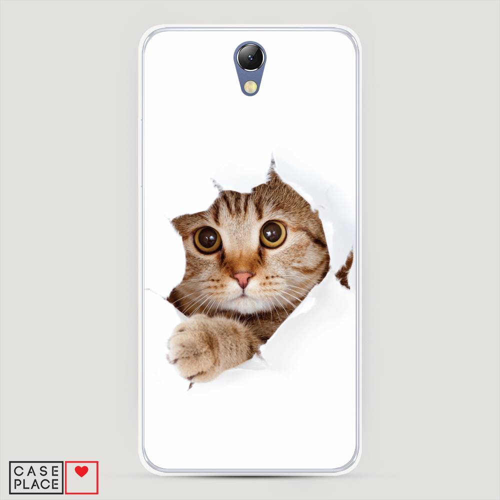 

Чехол на Lenovo Vibe S1 "Кот и бумага", Белый;коричневый, 111450-1