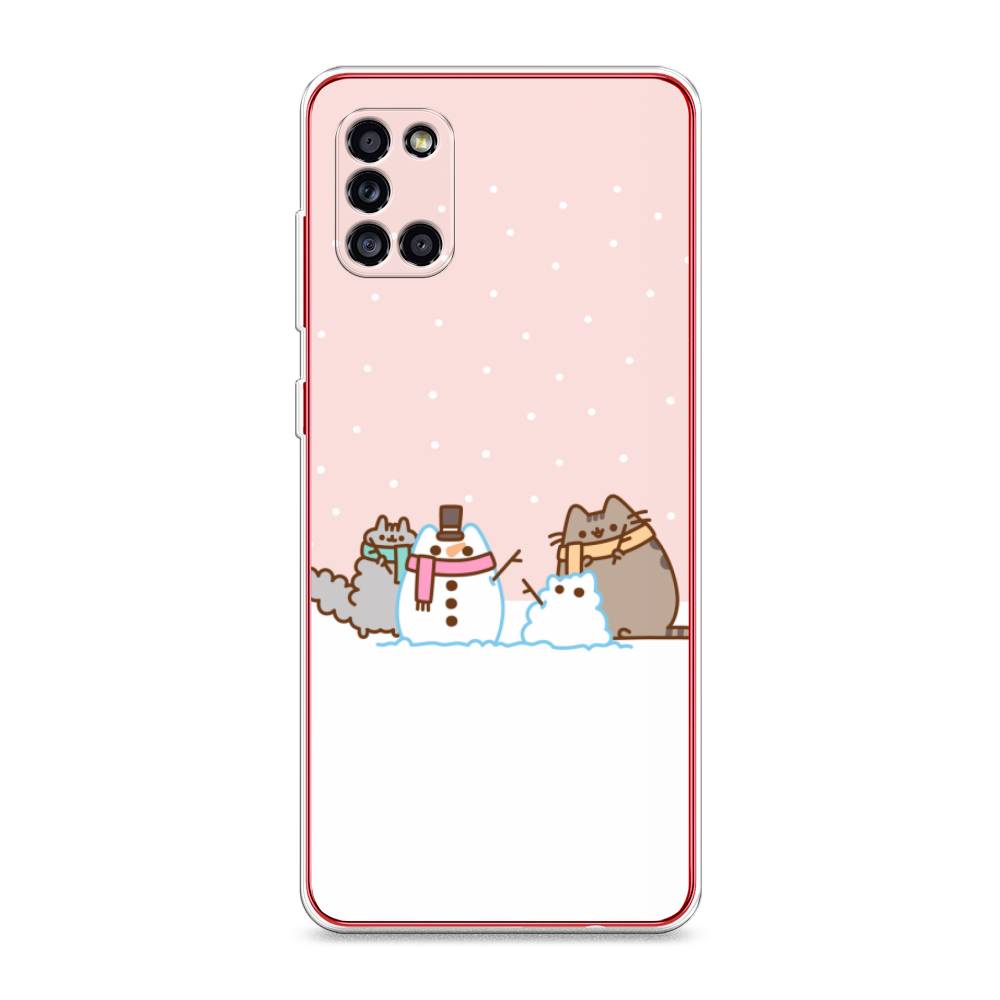 

Чехол для Samsung Galaxy A31 "Котики в снегу", Розовый;белый;серый, 2100350-5