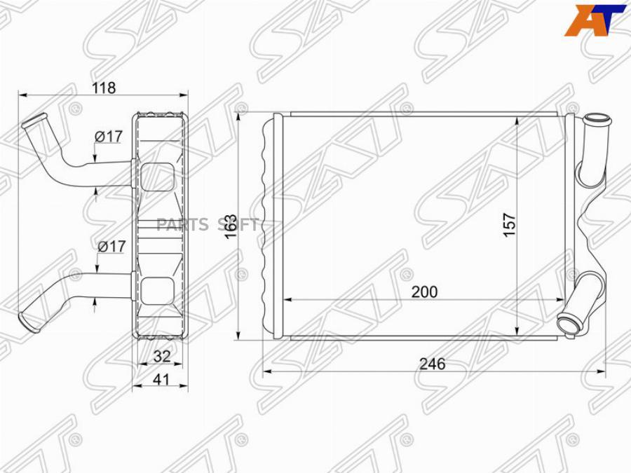 

Радиатор Отопителя Салона Toyota Markii/Chaser/Cresta Jzx90/100 2,0-3,0 92-01 Sat арт. ST-