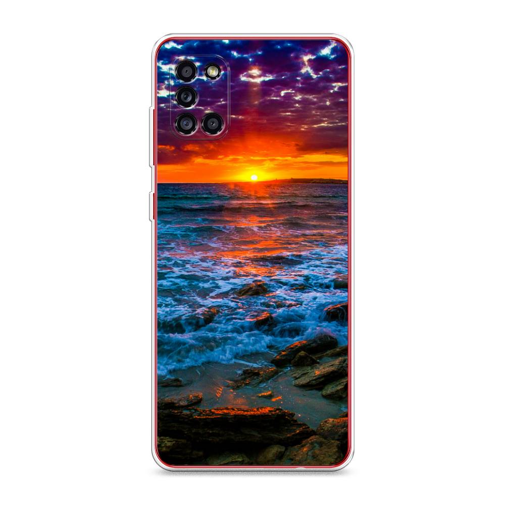 

Чехол на Samsung Galaxy A31 "Закат 1", Оранжевый;синий, 2100350-2