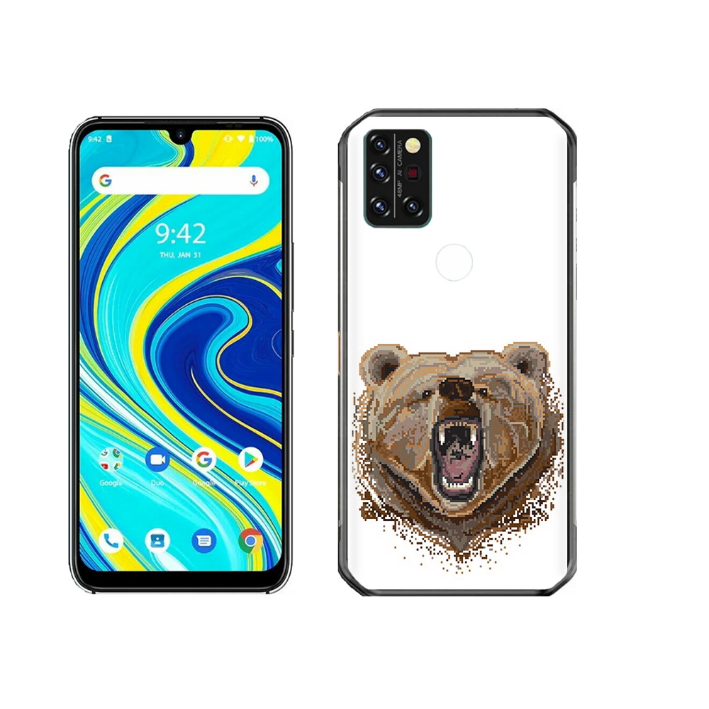 

Чехол MyPads Tocco для Umidigi A7 Pro пиксельный медведь, Прозрачный, Tocco