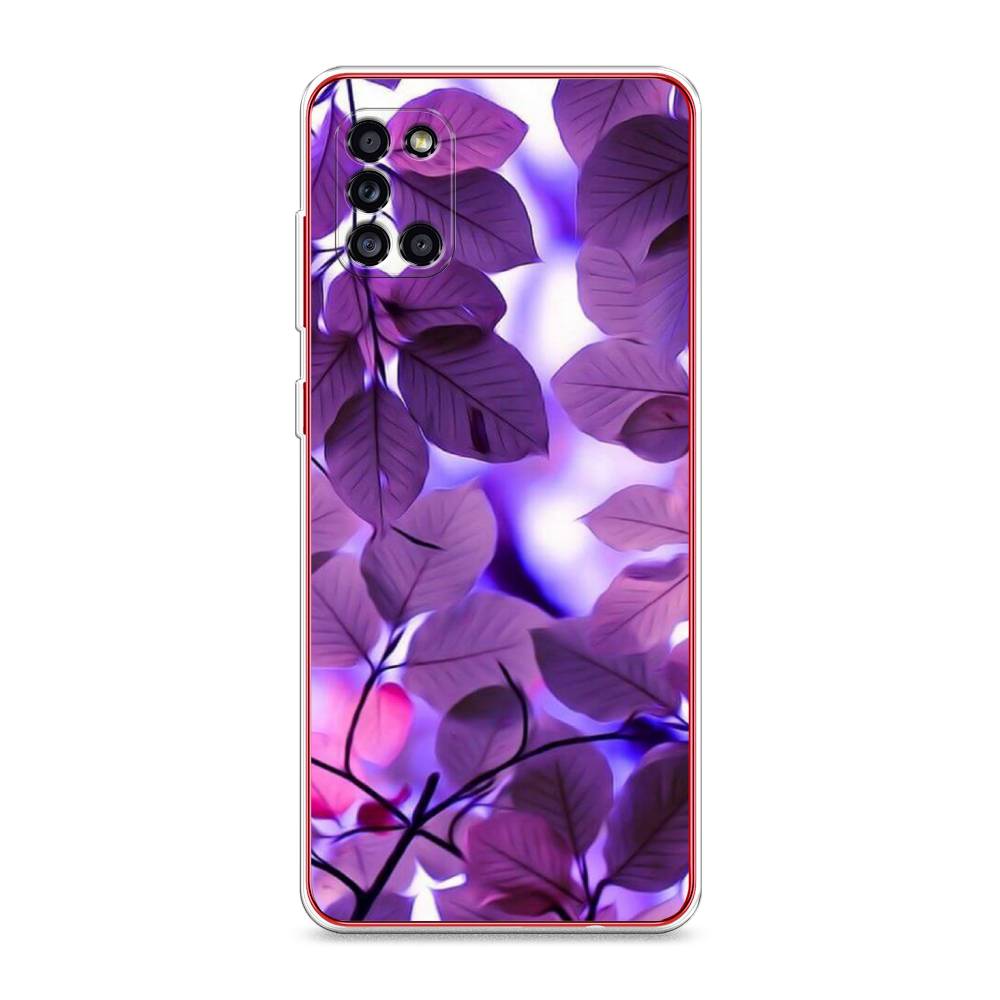 

Чехол на Samsung Galaxy A31 "Сиреневые листики", Фиолетовый;голубой, 2100350-2