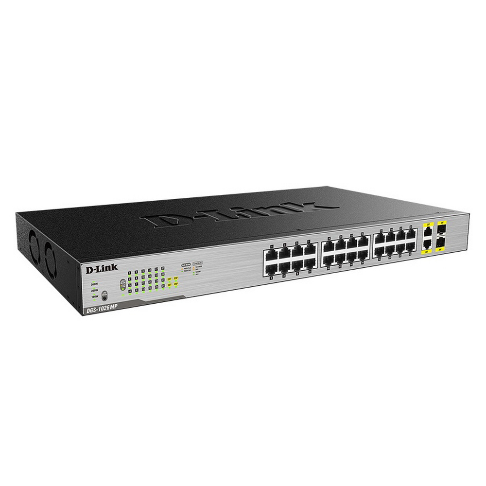 Коммутатор D-Link DGS-1026MP/B1A. черный