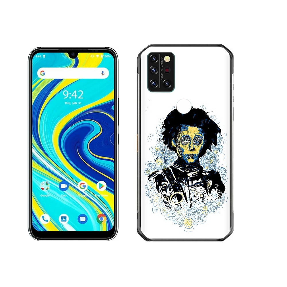 

Чехол MyPads Tocco для Umidigi A7 Pro парень черно-белый абстракция, Прозрачный, Tocco