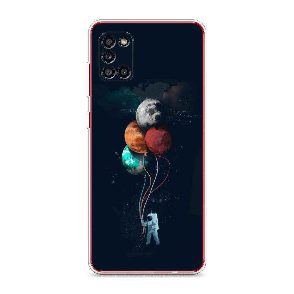 

Чехол на Samsung Galaxy A31 "Космонавт с шариками", Разноцветный, 2100350-4
