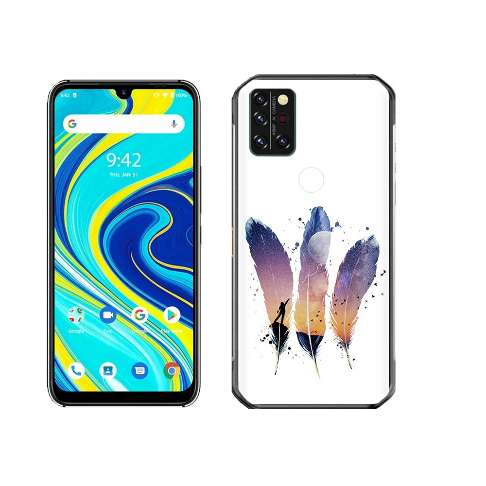 

Чехол MyPads Tocco для Umidigi A7 Pro небесные перья, Прозрачный, Tocco