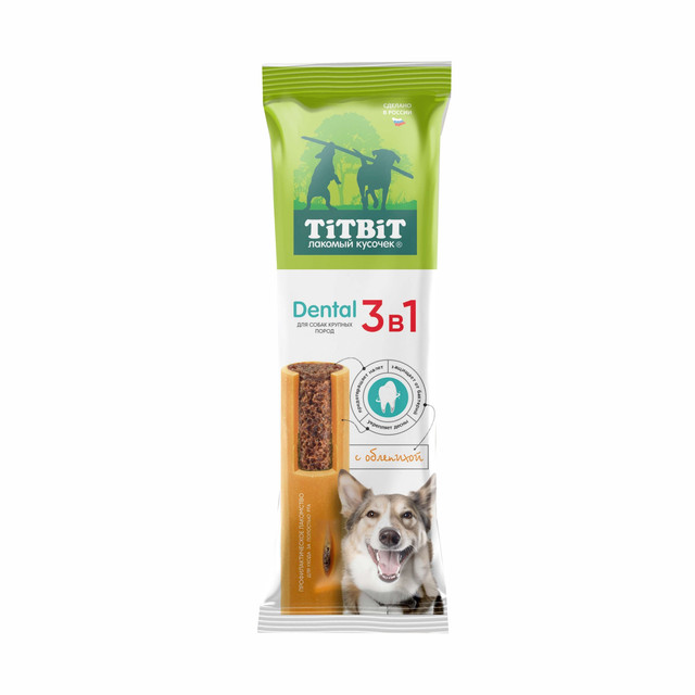 

Лакомство для собак TiTBiT Dental 3в1 с облепихой для крупных пород 15 шт по 95 г