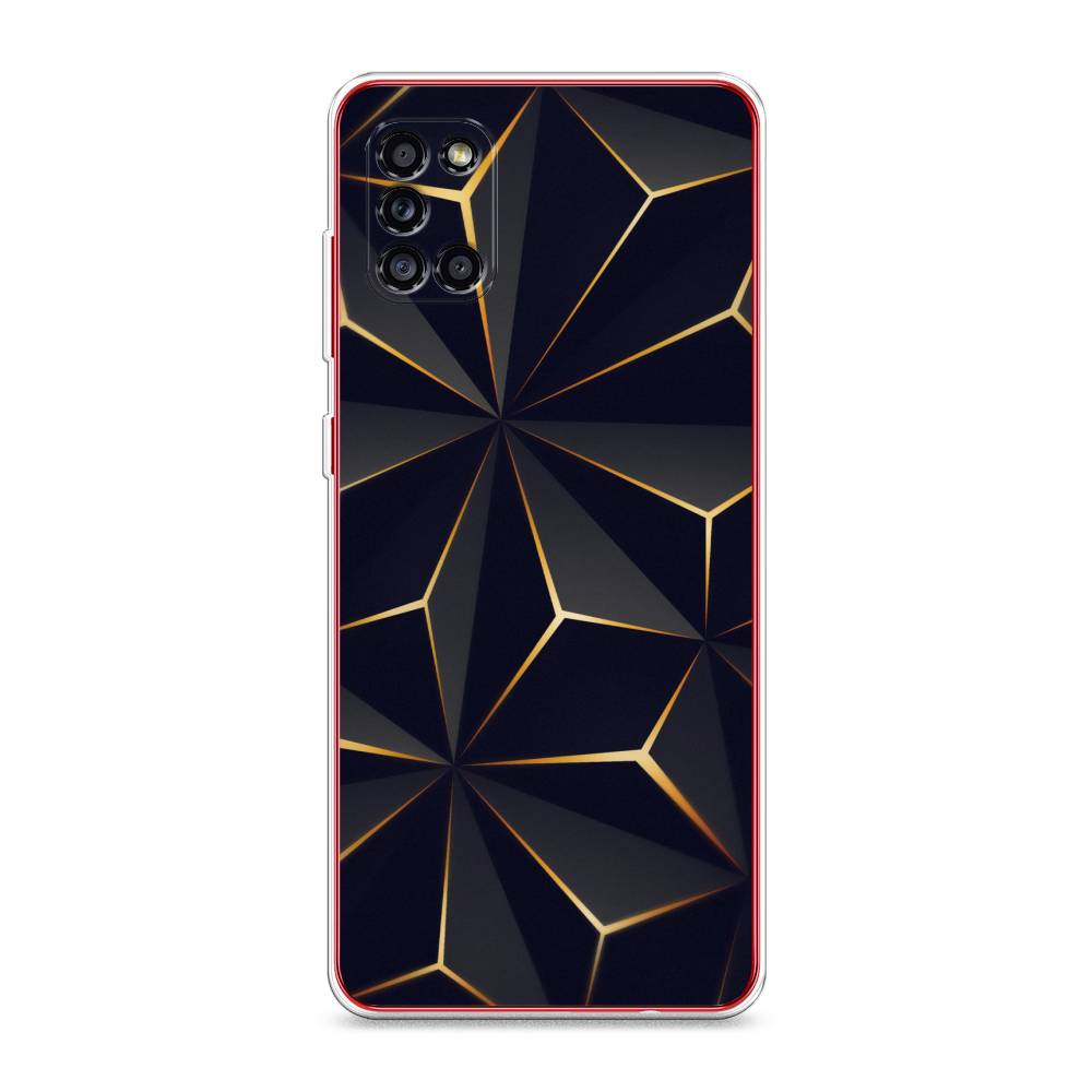 

Чехол на Samsung Galaxy A31 "Черные полигоны", Золотистый;черный, 2100350-3