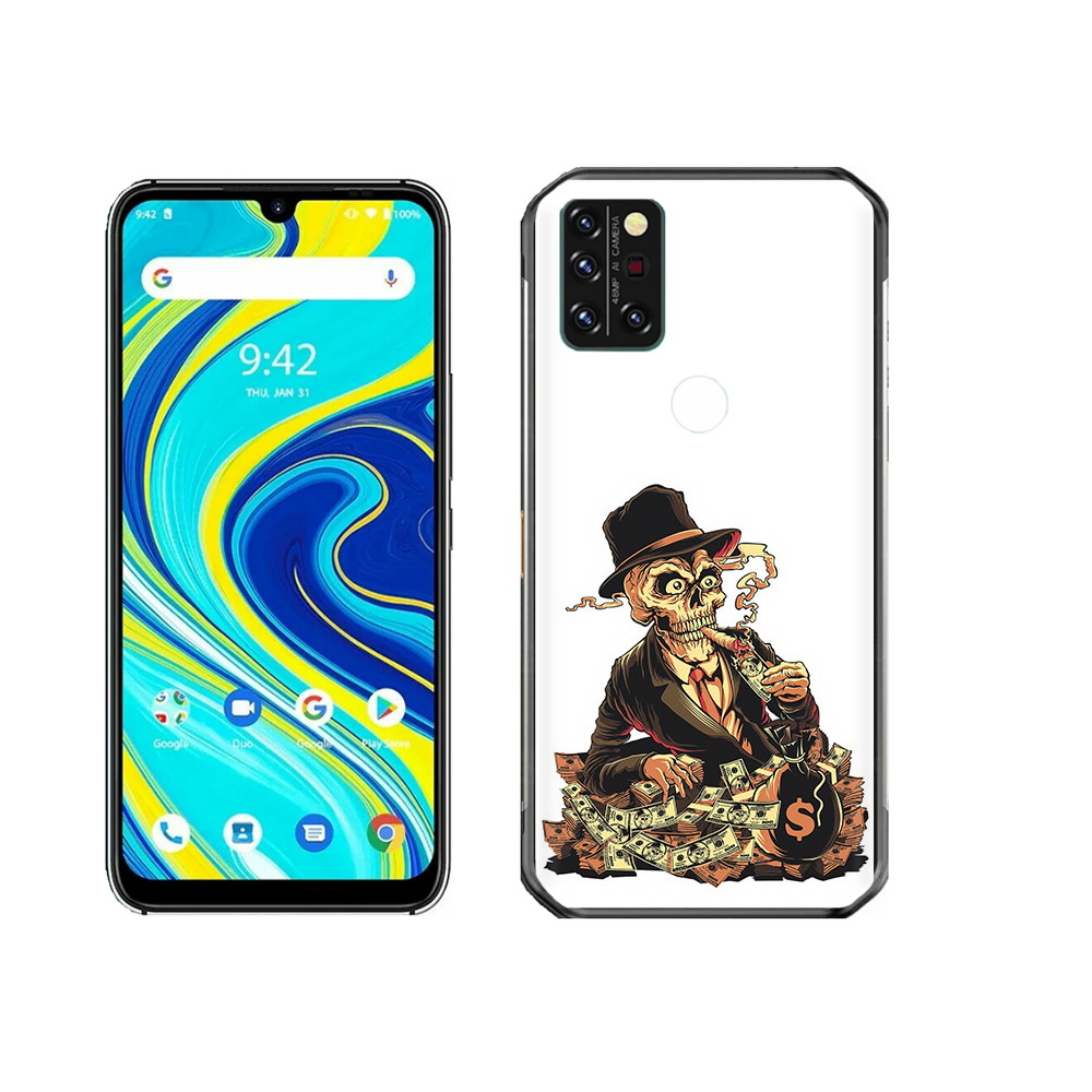 

Чехол MyPads Tocco для Umidigi A7 Pro нарисованный череп с сигаретой, Прозрачный, Tocco