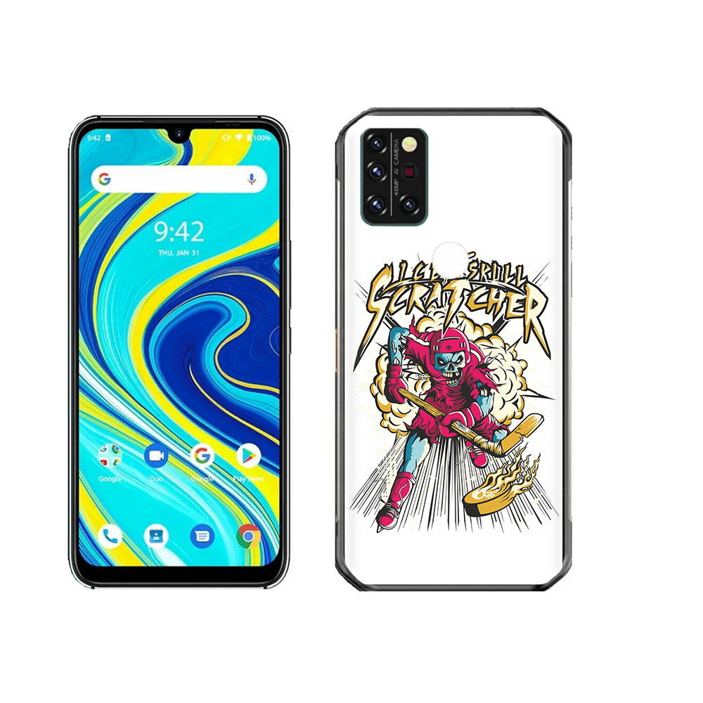 

Чехол MyPads Tocco для Umidigi A7 Pro нарисованный скелет хоккеист, Прозрачный, Tocco