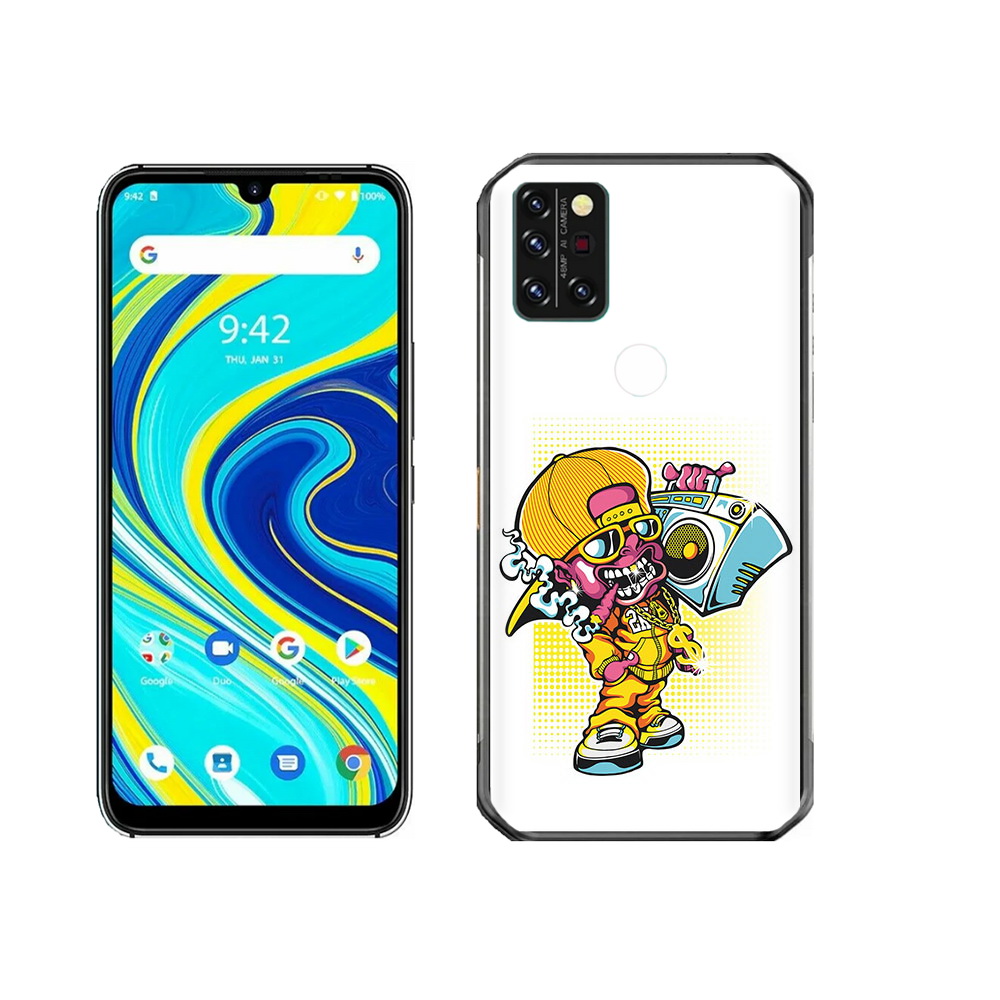 Чехол MyPads Tocco для Umidigi A7 Pro нарисованный парень с колонкой