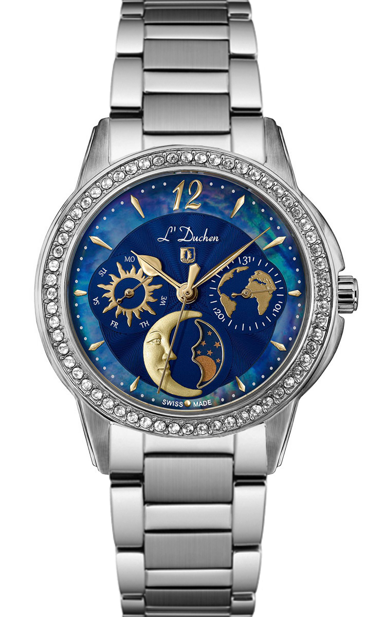 Наручные часы женские L Duchen D 737.10.36 серебристые/серые