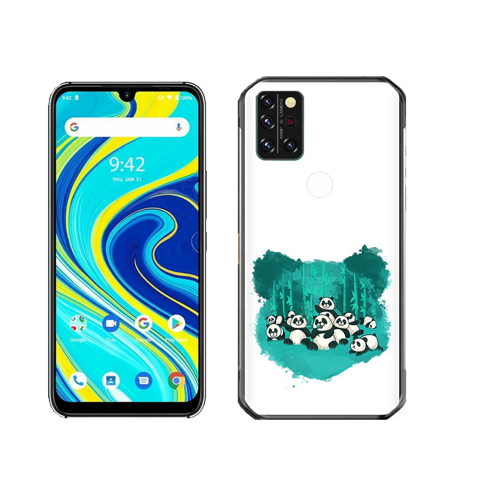 

Чехол MyPads Tocco для Umidigi A7 Pro нарисованные панды, Прозрачный, Tocco