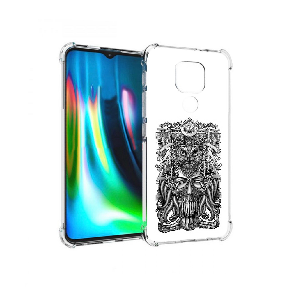 

Чехол MyPads Tocco для Motorola Moto G9 Play зубастая сова (PT227081.347.369), Прозрачный, Tocco