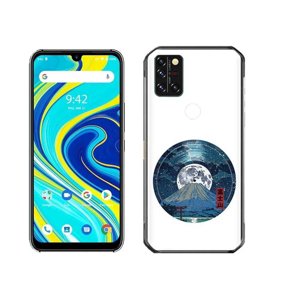 

Чехол MyPads Tocco для Umidigi A7 Pro нарисованная виниловая гора с луной, Прозрачный, Tocco