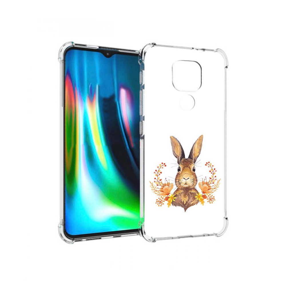 

Чехол MyPads Tocco для Motorola Moto G9 Play зайка в цветах (PT227081.347.349), Прозрачный, Tocco