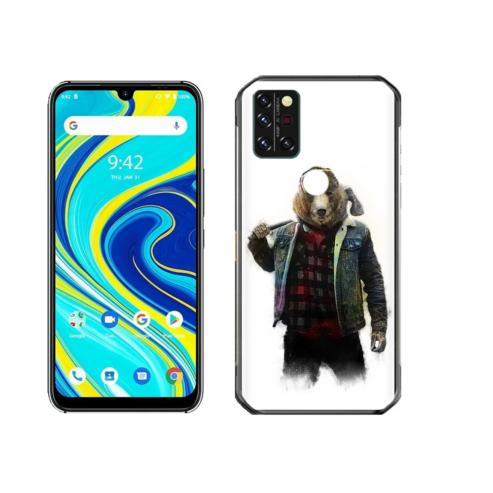 

Чехол MyPads Tocco для Umidigi A7 Pro медведь с топором, Прозрачный, Tocco