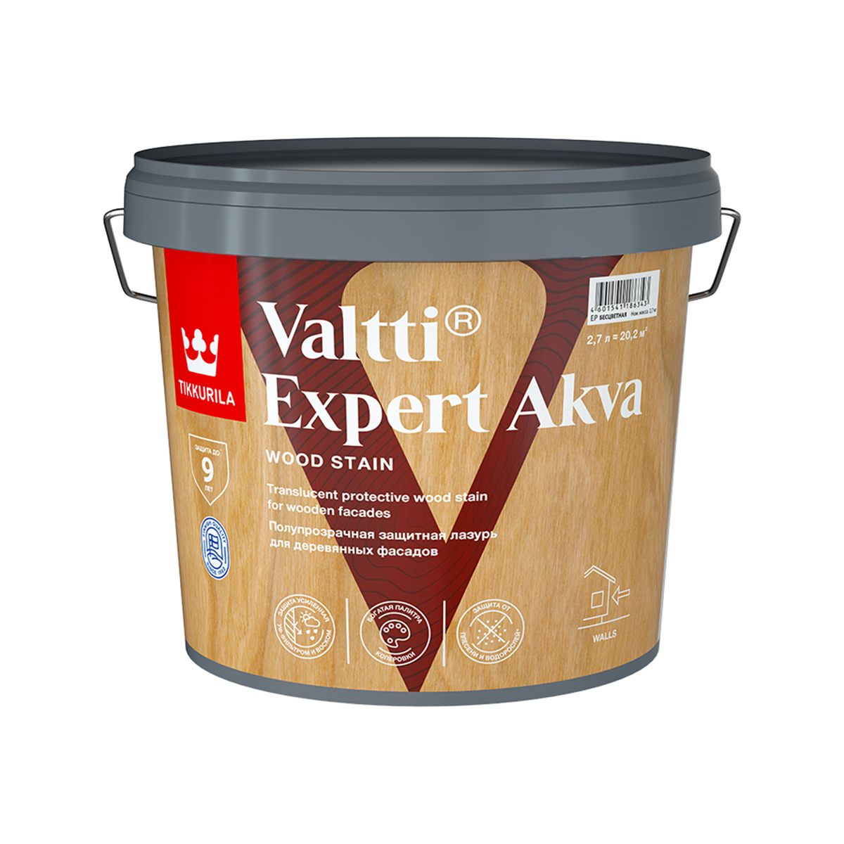 Антисептик Tikkurila Valtti Expert Akva 2,7л, цвет сосна