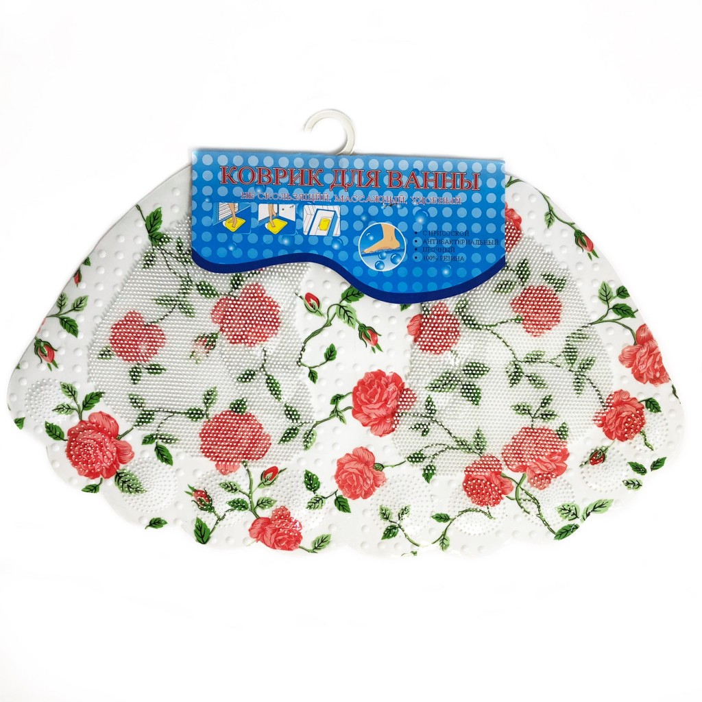 

Коврик для ванны, 61х36 см Рисунок: Красные цветы