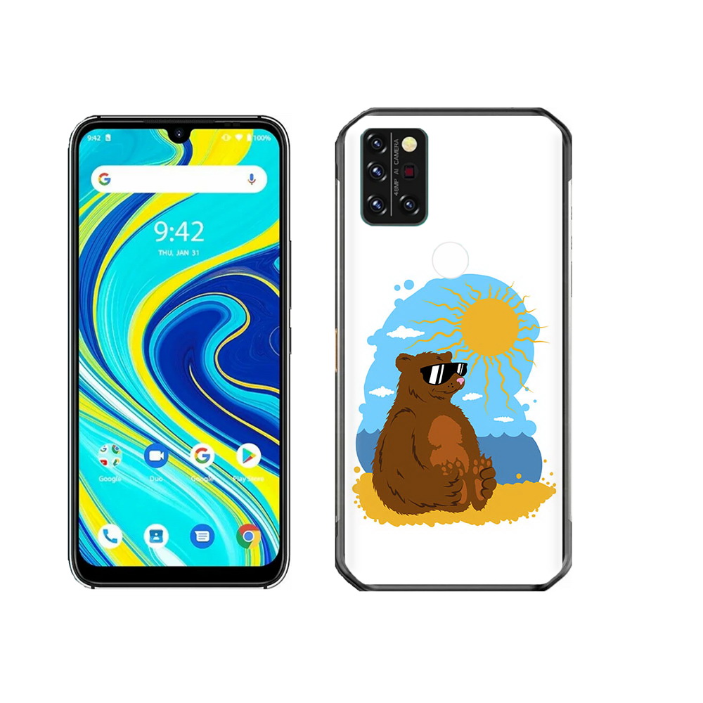 

Чехол MyPads Tocco для Umidigi A7 Pro медведь на чиле, Прозрачный, Tocco