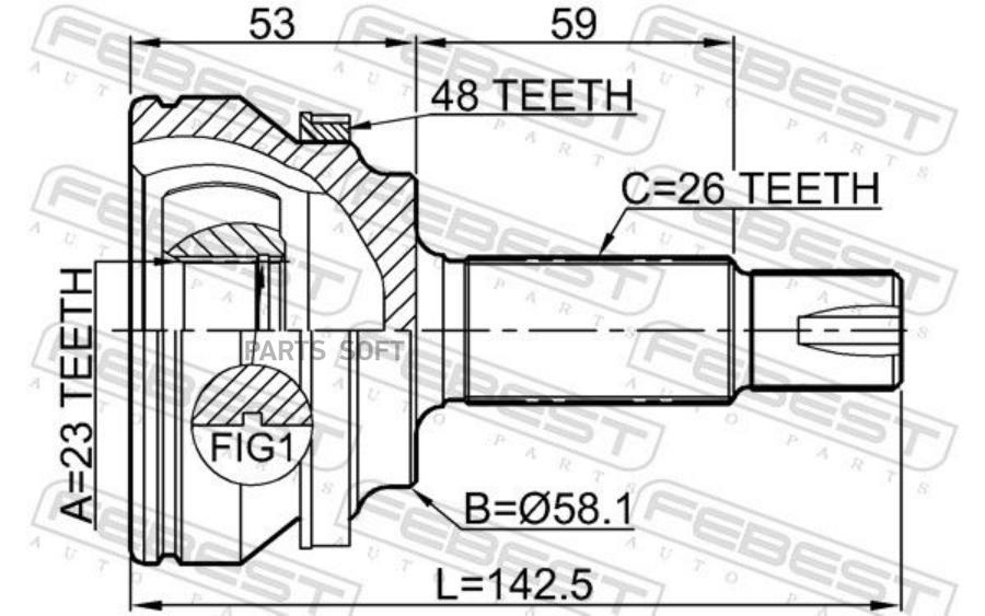 

Шрус Наружный 23X58.1X26 FEBEST 3510ec7a48
