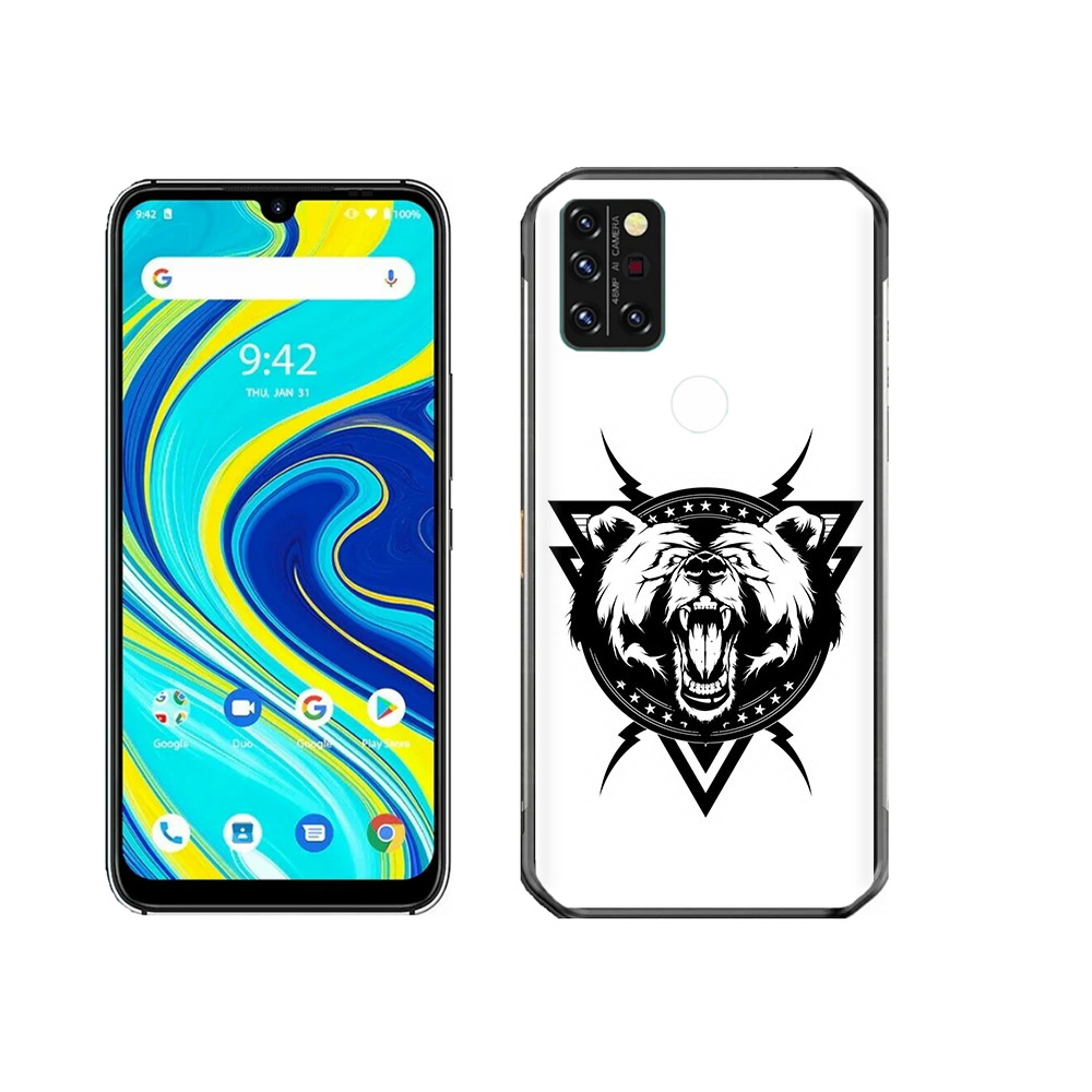 

Чехол MyPads Tocco для Umidigi A7 Pro медведь в треугольнике, Прозрачный, Tocco