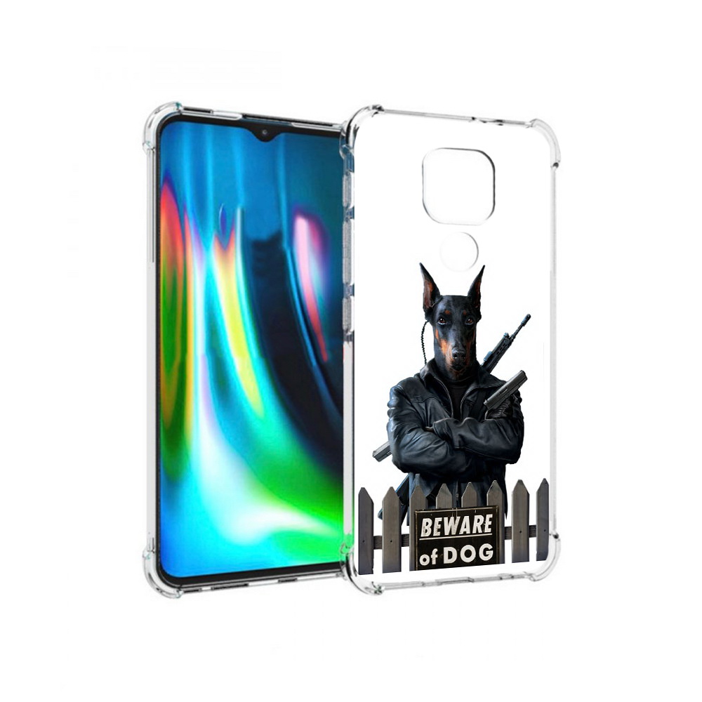 

Чехол MyPads Tocco для Motorola Moto G9 Play доберман (PT227081.347.332), Прозрачный, Tocco
