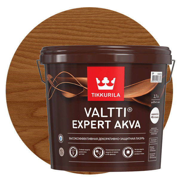 фото Антисептик tikkurila valtti expert akva 2,7л, цвет тик