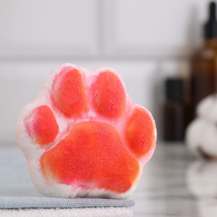 

Шипучая бомбочка "Лапка" 100 гр "Добропаровъ" аромат печенье, Розовый