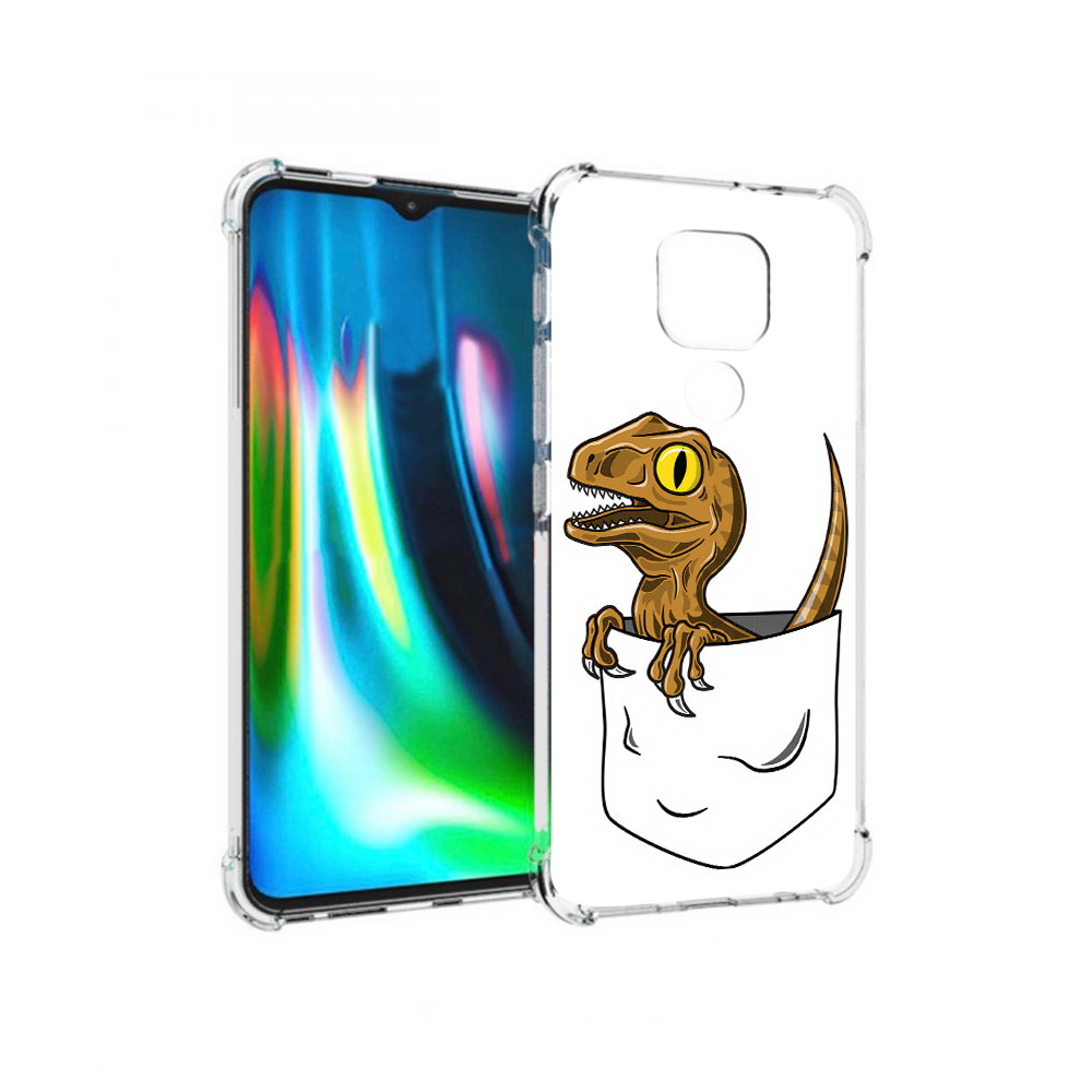 

Чехол MyPads Tocco для Motorola Moto G9 Play динозавр в кармане (PT227081.347.327), Прозрачный, Tocco