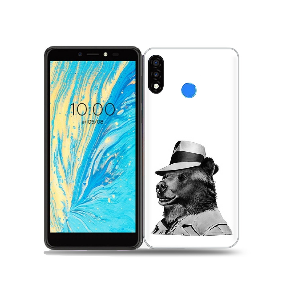Чехол MyPads Tocco для BQ 5740G Spring медведь в шляпе