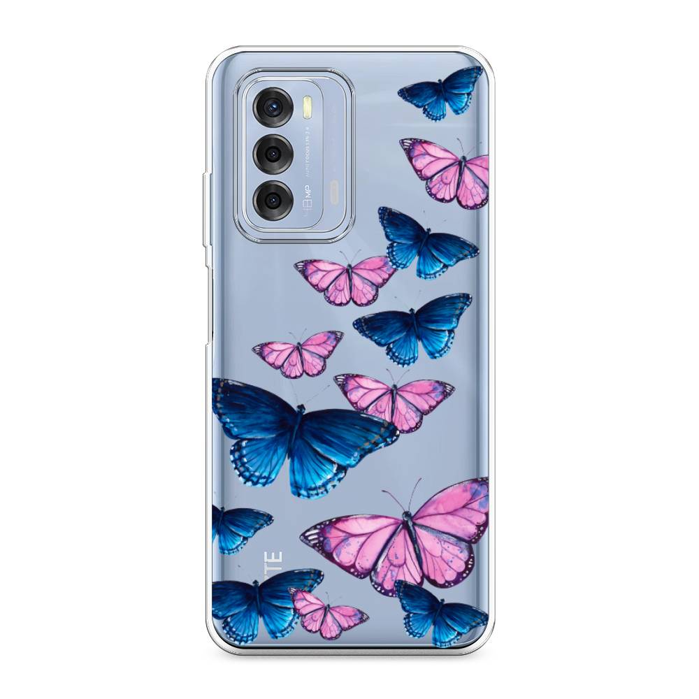 фото Силиконовый чехол "полет бабочек" на zte blade v40 awog