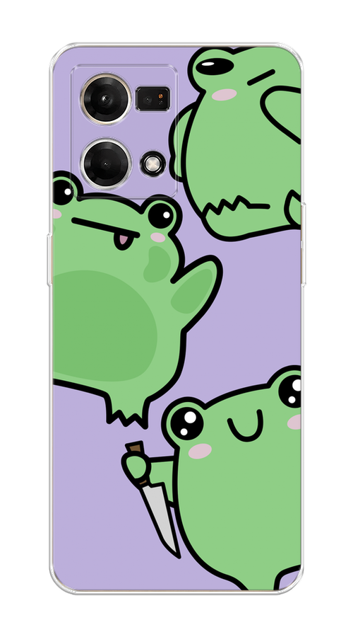 

Чехол на Oppo Reno 7 4G/8 4G "Опасные лягушата", Фиолетовый;зеленый;черный, 2511250-1