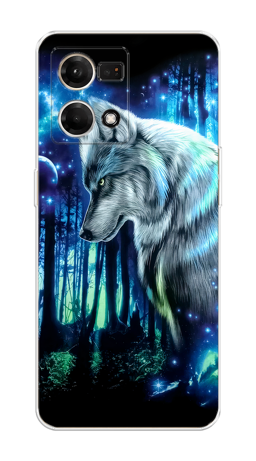 

Чехол на Oppo Reno 7 4G/8 4G "Сказочный волк", Синий;серебристый;черный, 2511250-1