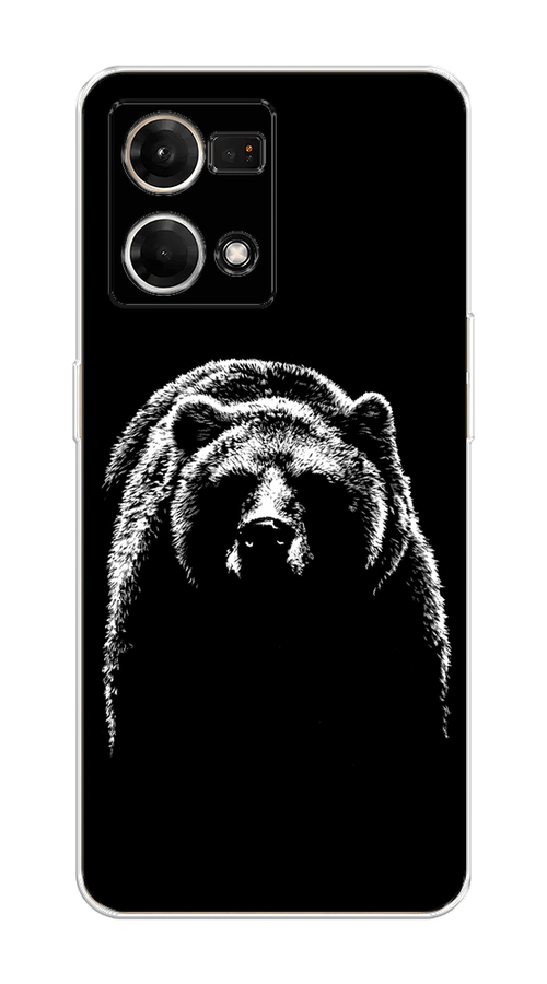 

Чехол на Oppo Reno 7 4G/8 4G "Медведь в ночи", Белый;черный, 2511250-1