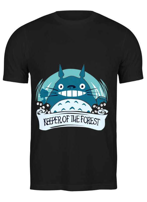 

Футболка мужская Printio Tonari no totoro черная M, Черный, Tonari no totoro