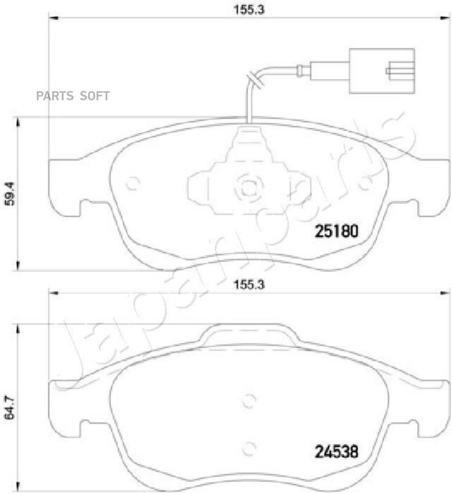

Тормозные колодки Japanparts дисковые pa0243af
