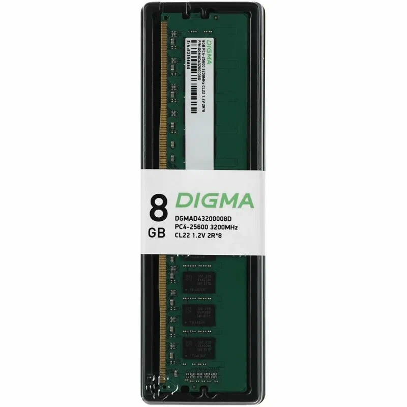 

Оперативная память DIGMA (DGMAD43200008D), DDR4 1x8Gb, 3200MHz