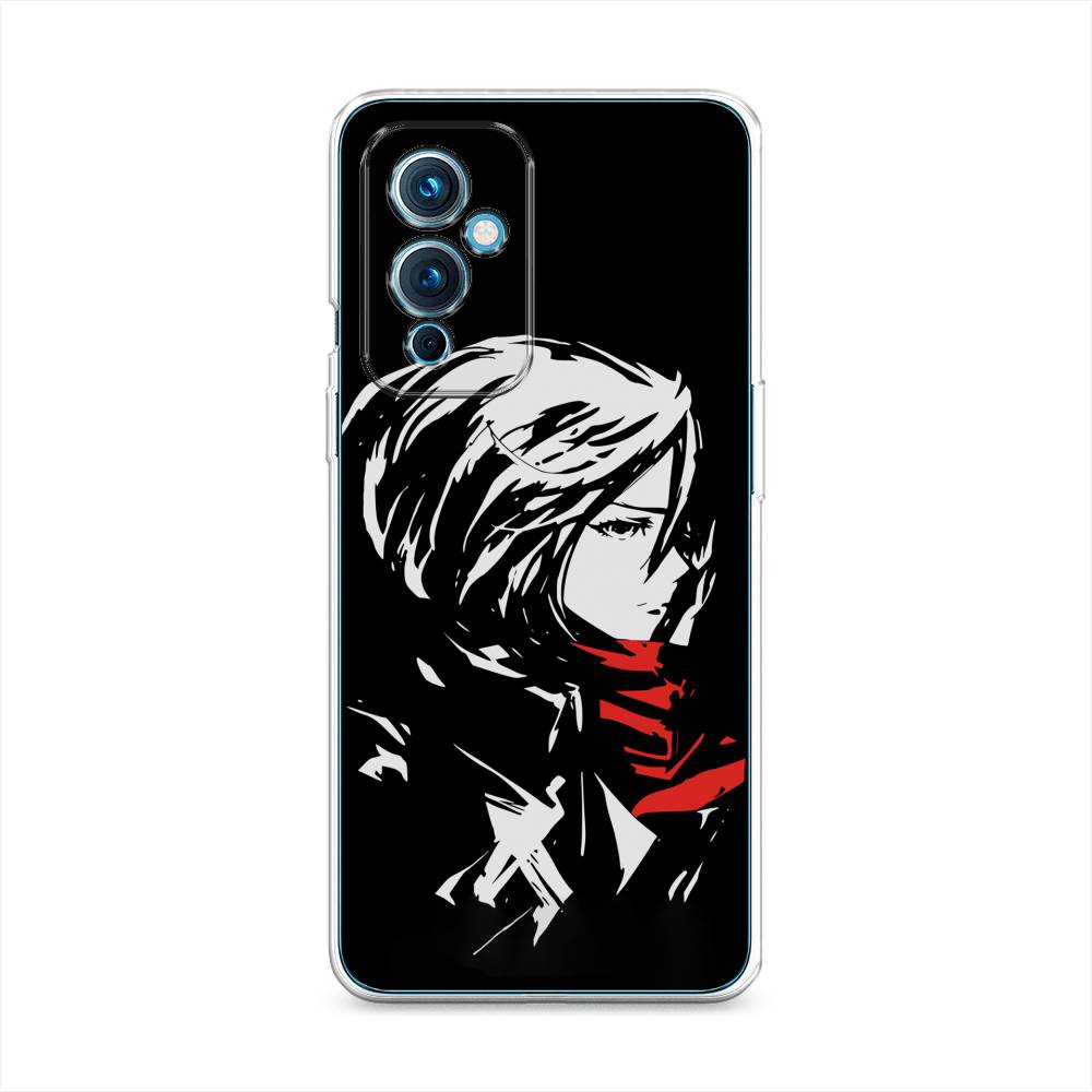 

Чехол на OnePlus 9 LE2110 "Микаса минимализм", Черный;серый;красный, 152750-4