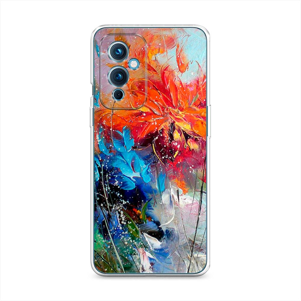 

Чехол на OnePlus 9 LE2110 "Абстрактные цветы", Оранжевый;синий, 152750-4