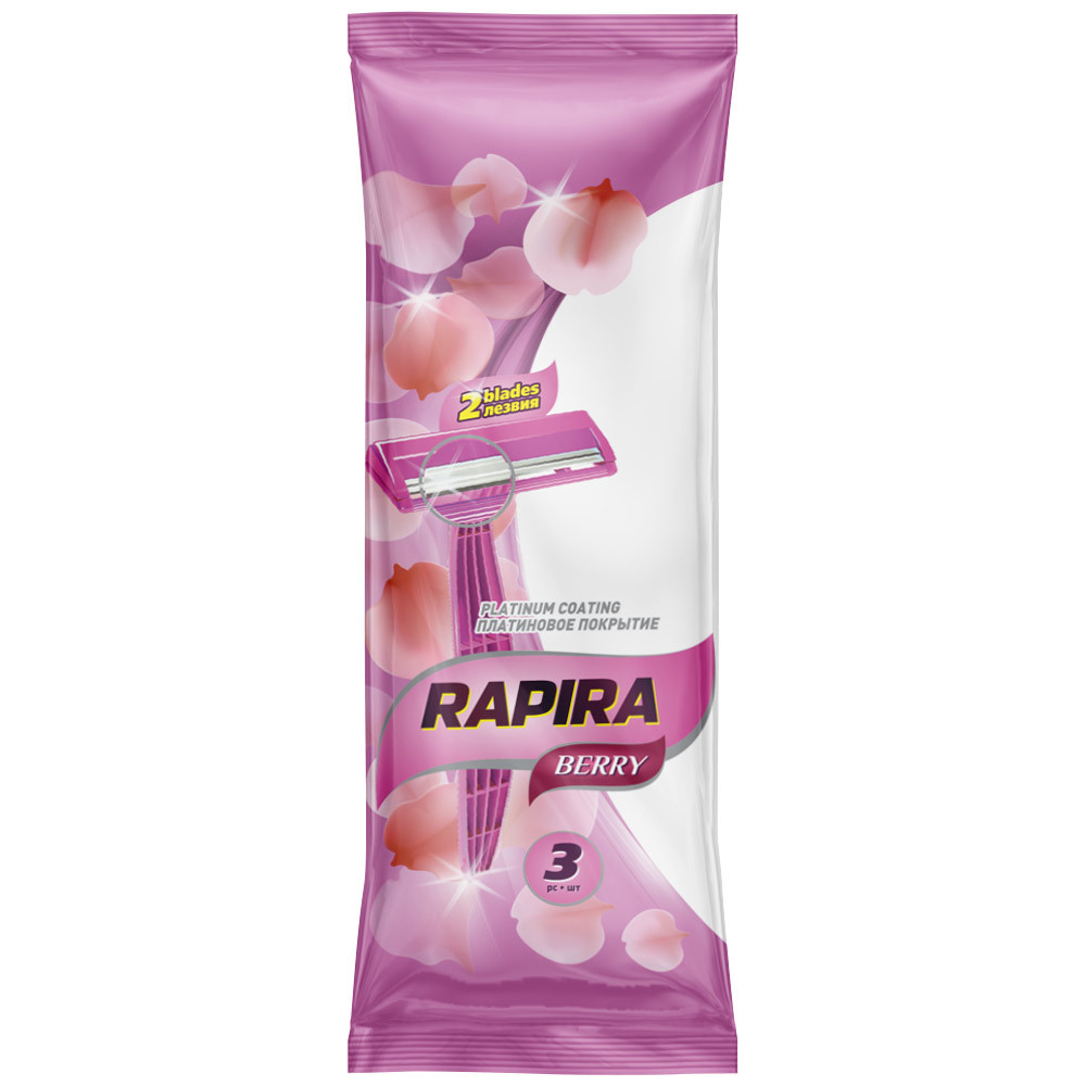 Станок для бритья Rapira Berry одноразовый 3 штуки rapira станок для бритья с кассетами