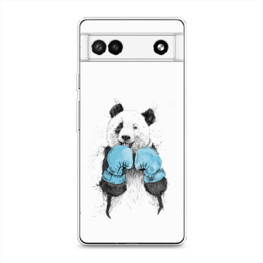 

Чехол для Google Pixel 6A "Панда боксер", Голубой;белый;серый, 271150-1