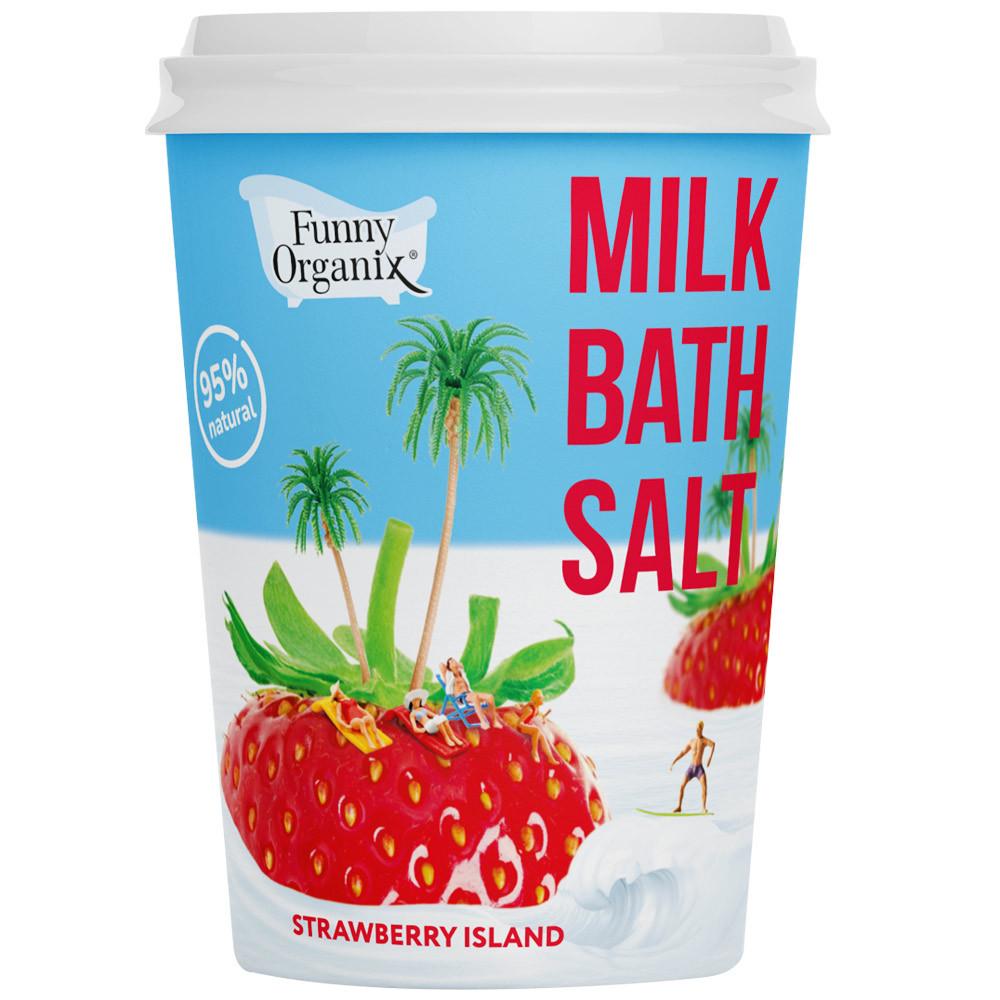 Соль для ванн Funny Organix молочная strawberry island 500 г funny organix бомбочка для ванн gold therapy 140