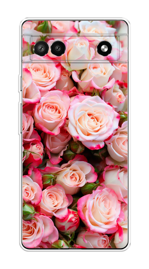 

Чехол на Google Pixel 6A "Много роз", Розовый, 271150-2