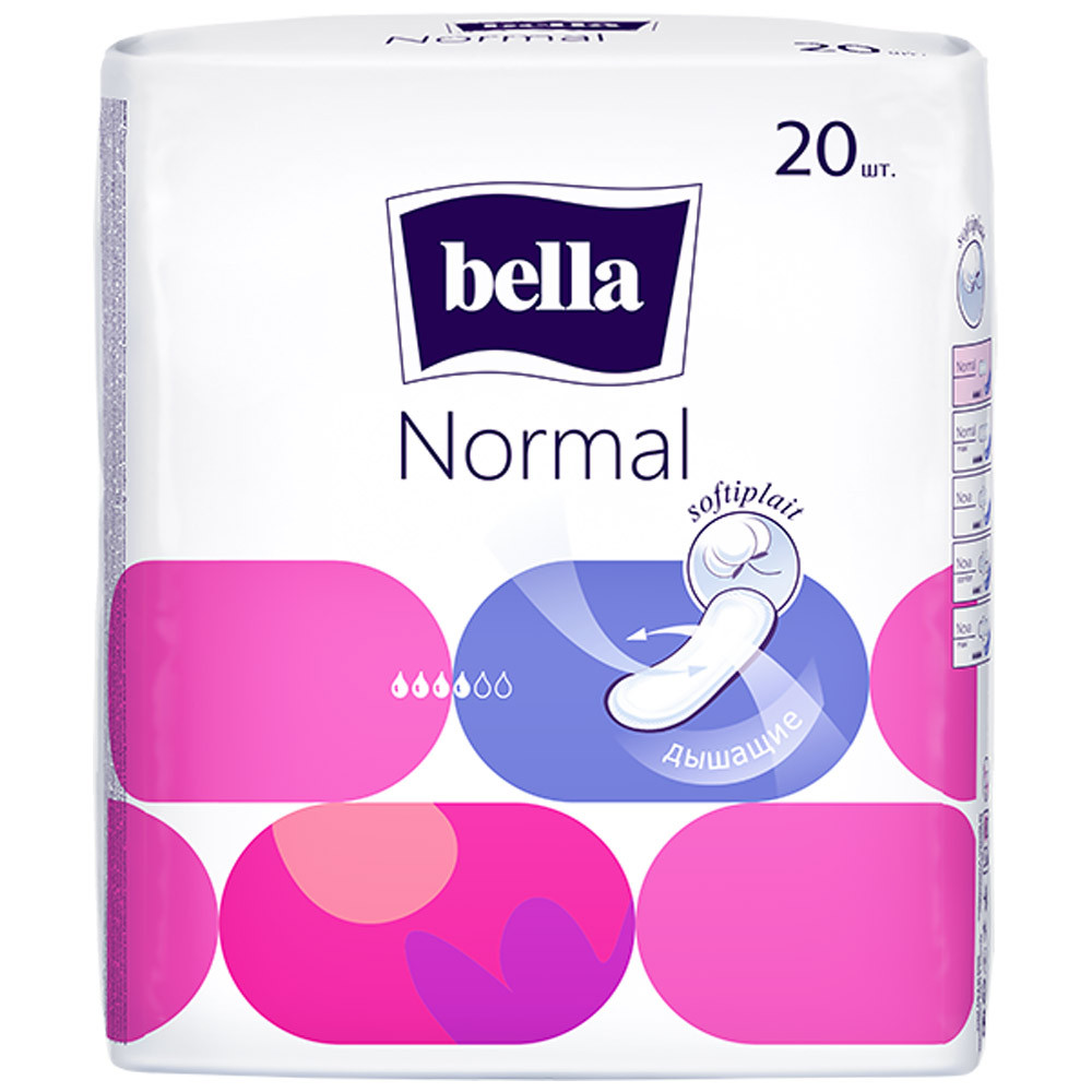 

Прокладки впитывающие Bella Normal 4 капли 20 штук, Белый