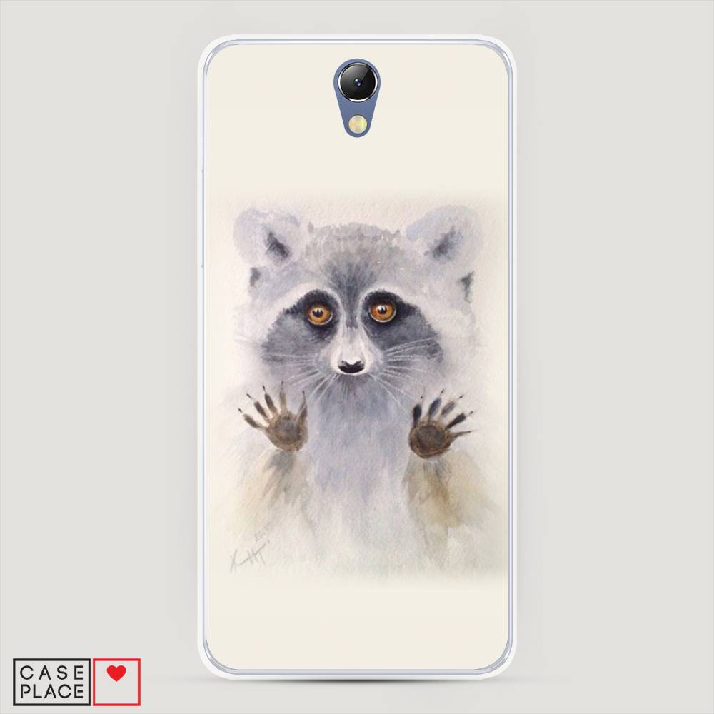 

Чехол на Lenovo Vibe S1 "Енот за стеклом", Бежевый;серый, 111450-4