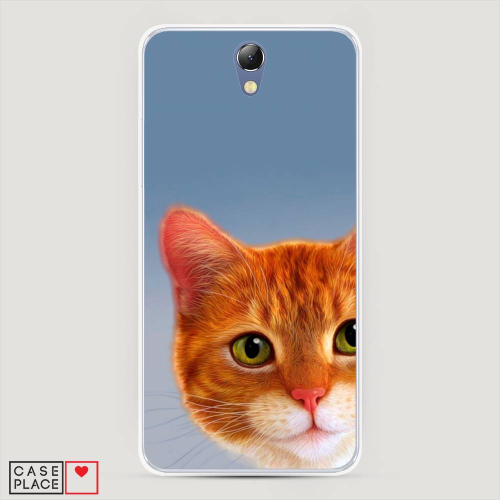 

Чехол на Lenovo Vibe S1 "Любопытный котик", Коричневый, 111450-1