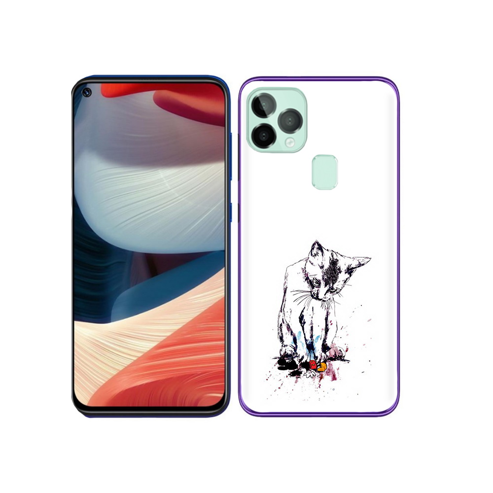 

Чехол MyPads Tocco для Oukitel C22 кот и микки, Прозрачный, Tocco